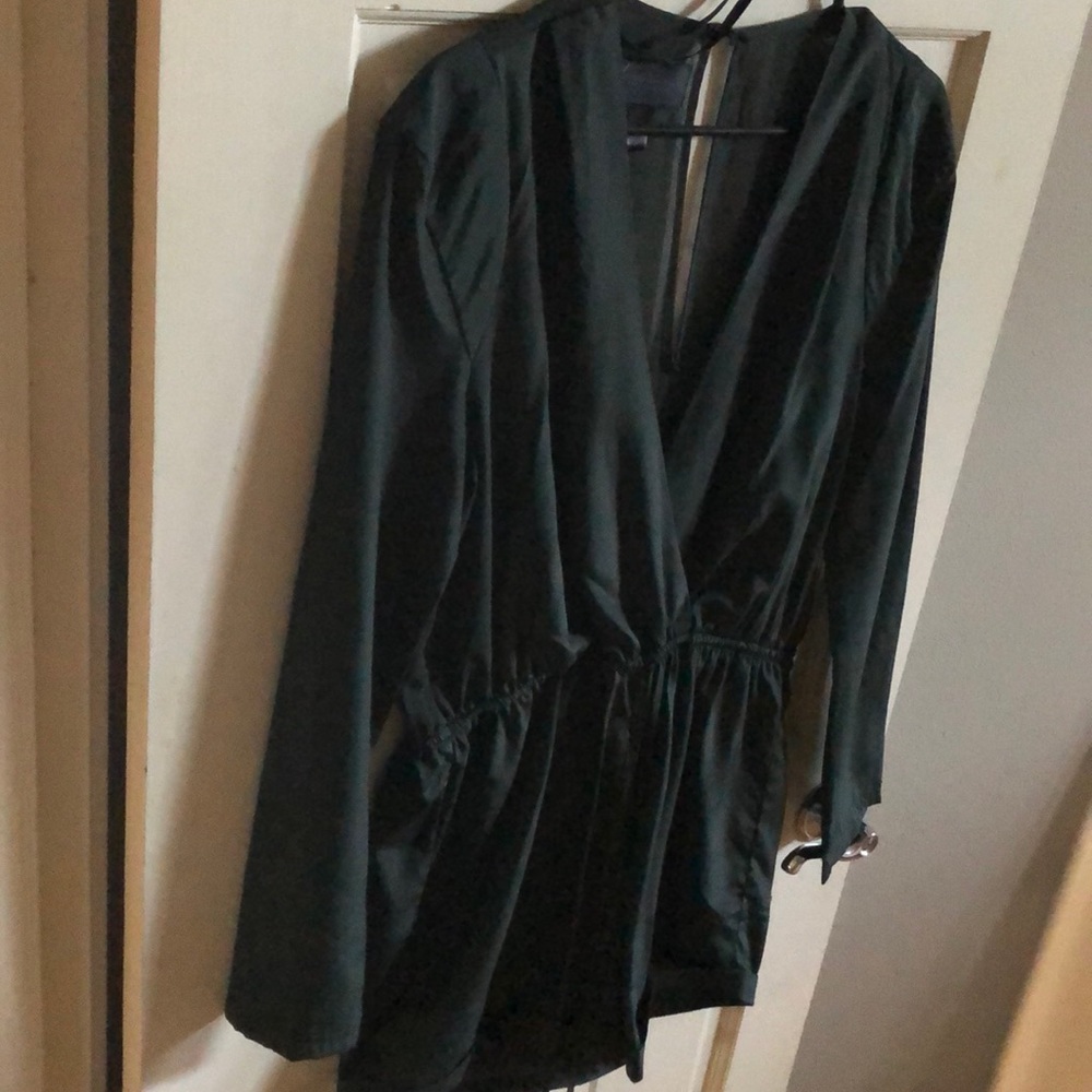 Kardashian Kollection Forest Green Romper